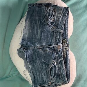 Wallflower Distressed Blue Denim Jean Shorts